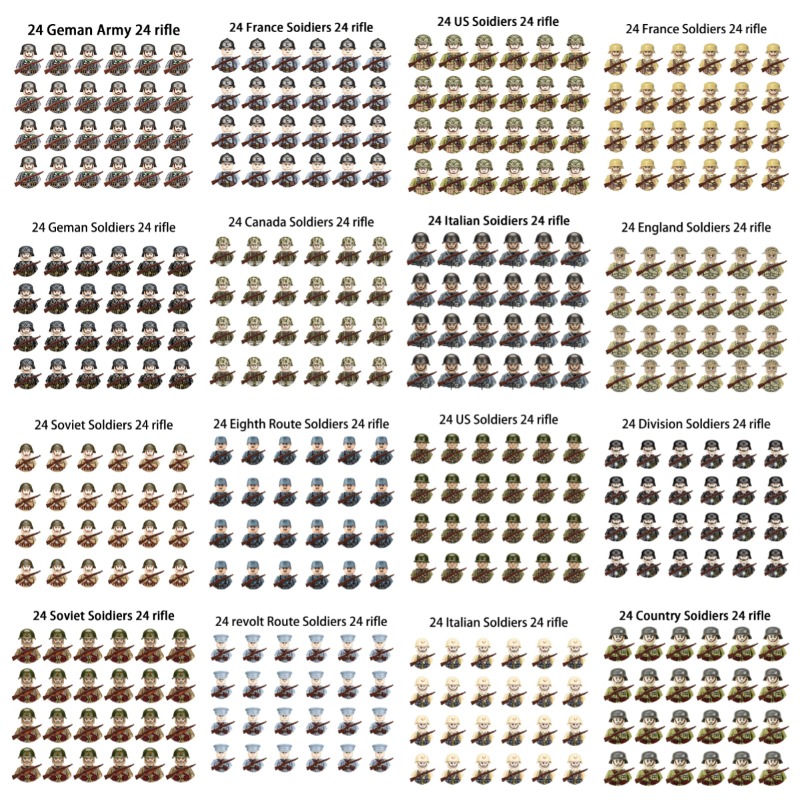 Lego Set Technic - Figuras de soldados militares de la
