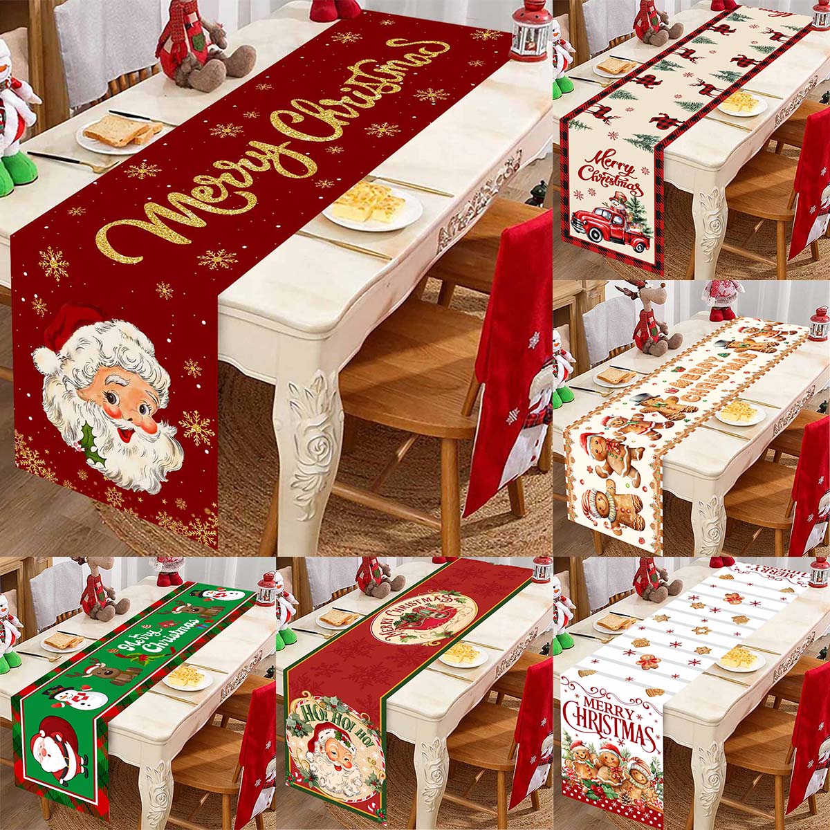 Christmas Table Runner - Corredores de mesa de poliéster, bufandas