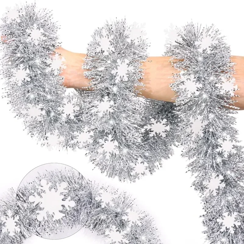 Tinsel Garland Decoration - Guirnalda navideña de 10M con adornos