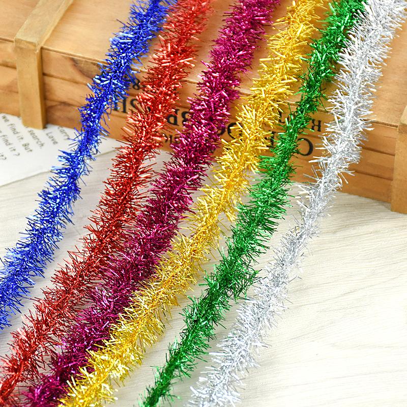 Tinsel Garland Decoration - Cinta colorida navideña de 1,5 M,