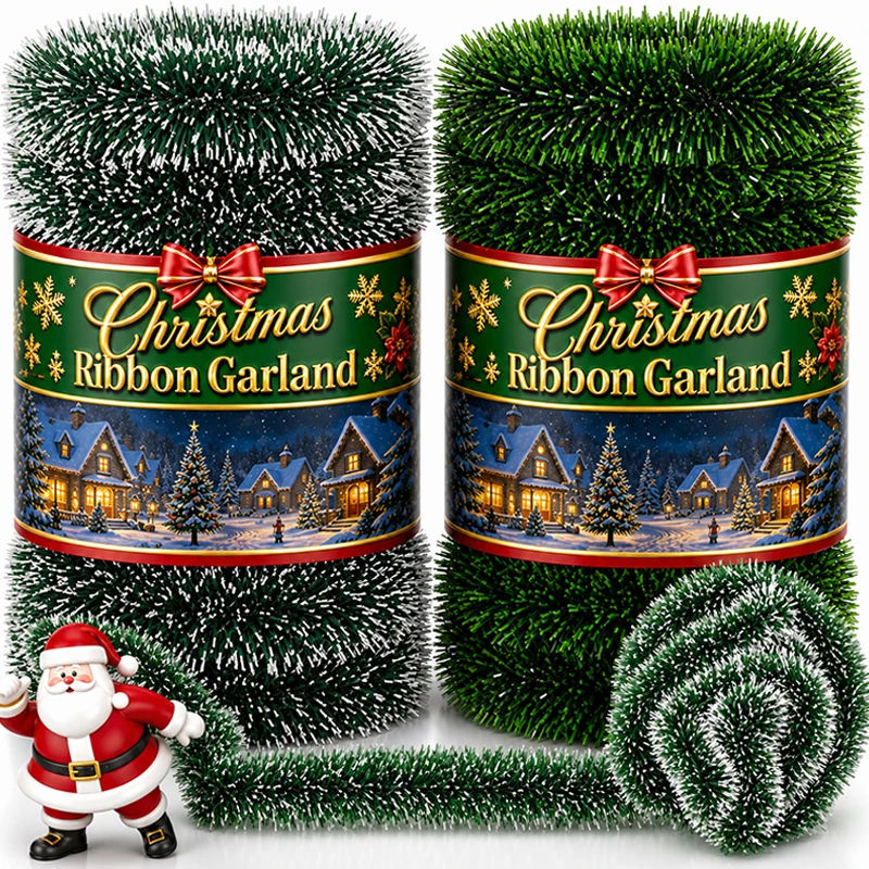 Guirnalda de cinta navideña al - Tinsel Garland Decoration reseña y precio
