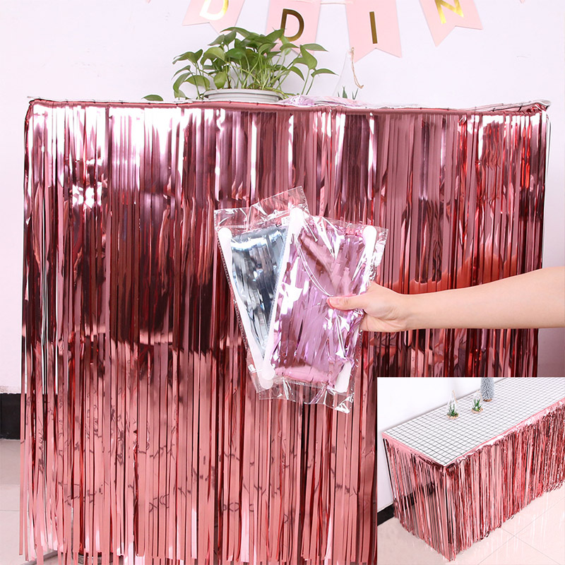 Faldas de mesa con flecos de p - Tinsel Garland Decoration reseña y precio