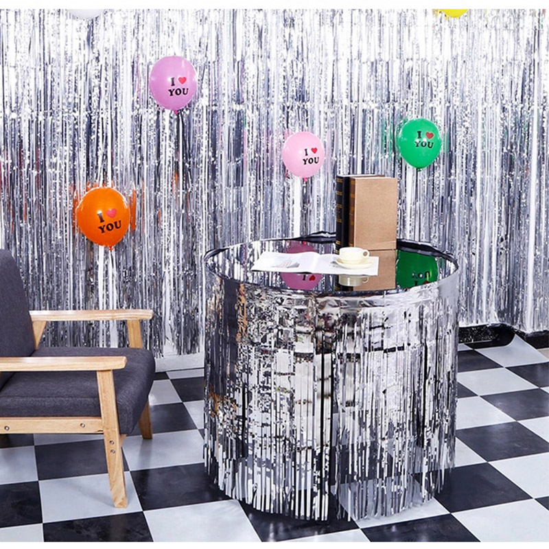 Faldas de mesa con flecos de p - Tinsel Garland Decoration reseña y precio
