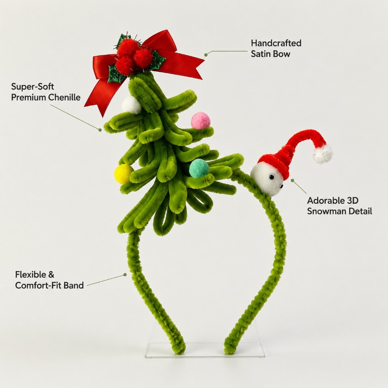 Diadema Navideña con Pompones  - Ribbon Bow Gift reseña y precio