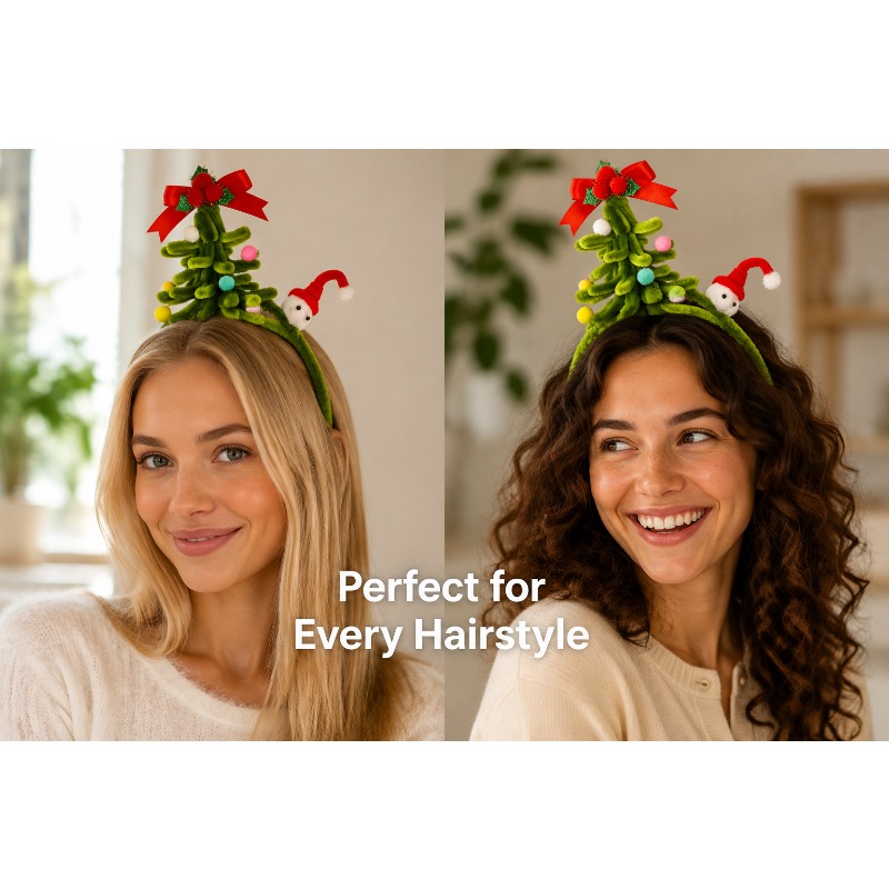 Diadema Navideña con Pompones  - Ribbon Bow Gift reseña y precio