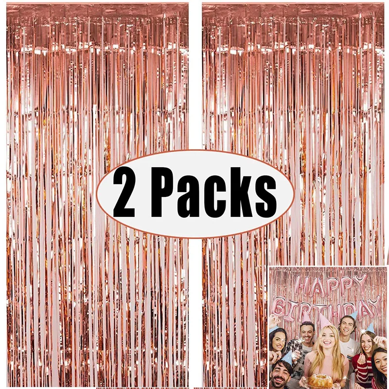 Paquete de 2 cortinas con flec - Tinsel Garland Decoration reseña y precio