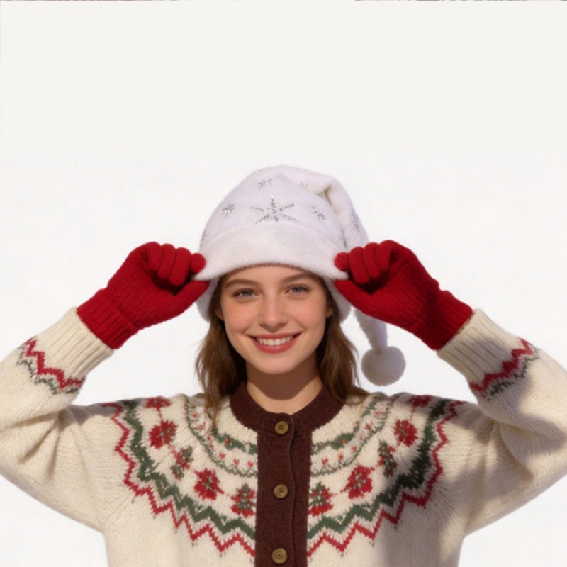 Gorro navideño de felpa blanca - Santa Hat Plush reseña y precio