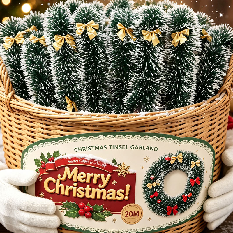 Guirnalda de espumillón con la - Tinsel Garland Decoration reseña y precio