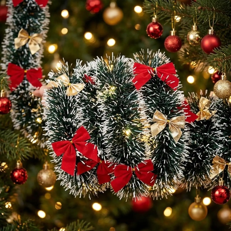 Guirnalda de espumillón con la - Tinsel Garland Decoration reseña y precio