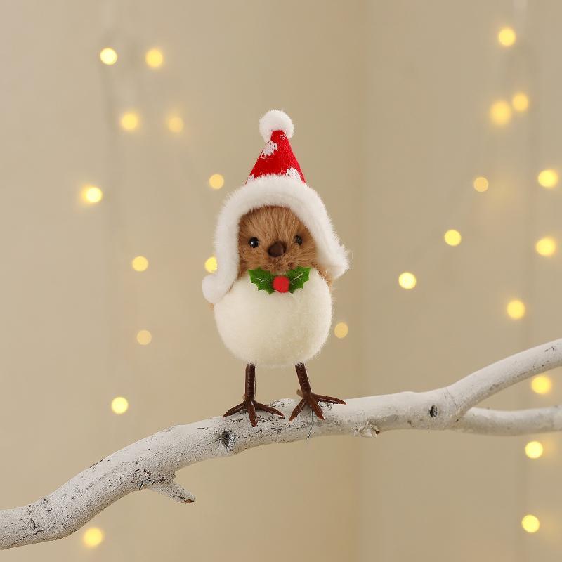 Adornos navideños de pájaros d - Santa Hat Plush reseña y precio