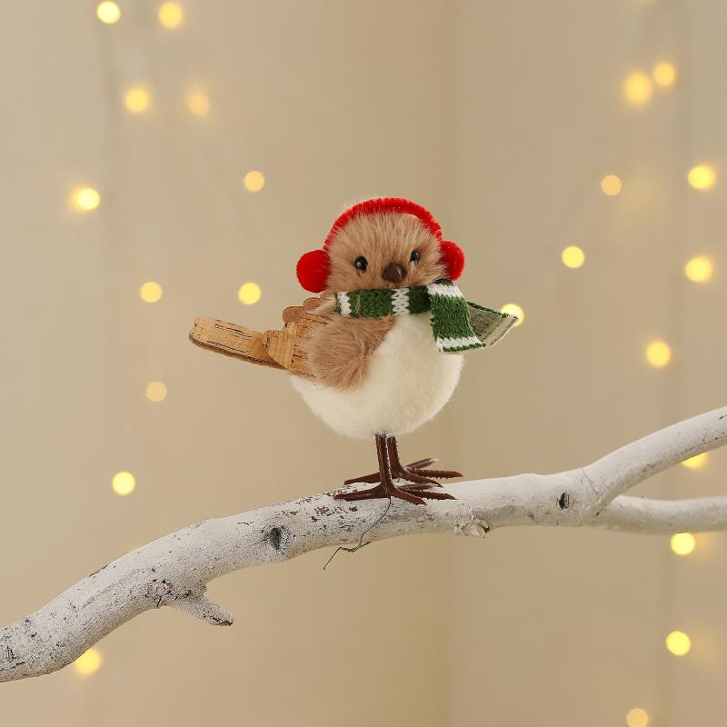 Adornos navideños de pájaros d - Santa Hat Plush reseña y precio