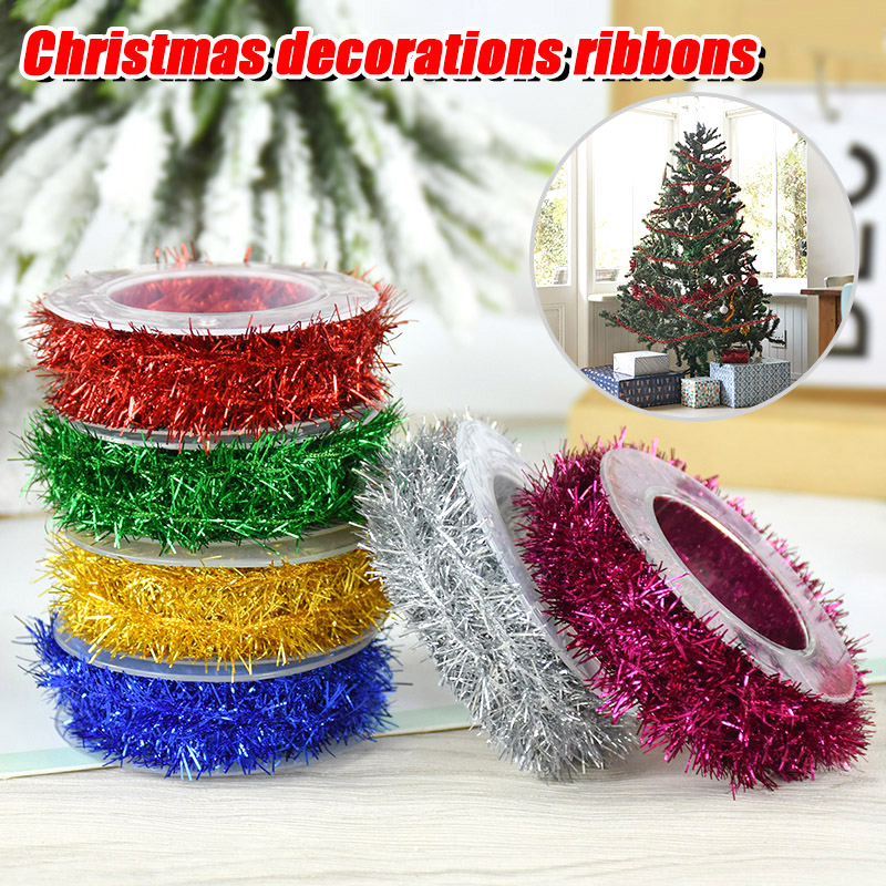 Cinta colorida navideña de 1,5 - Tinsel Garland Decoration reseña y precio